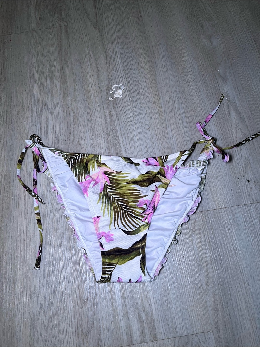 Shade & Shore Tropical Floral Tie-Side Bikini Bottom Large